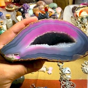 Druzy Pink, Purple & Grey Crystal Geod